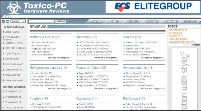 Sitio web Tóxico